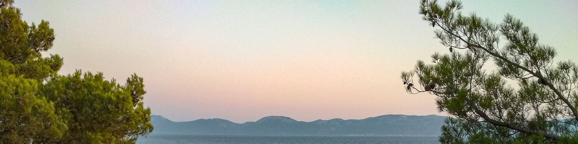 Quiet part of beachside, beaches squeezed between forests and sea