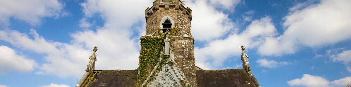 Abandoned Castlehyde church and cemetery Ireland
