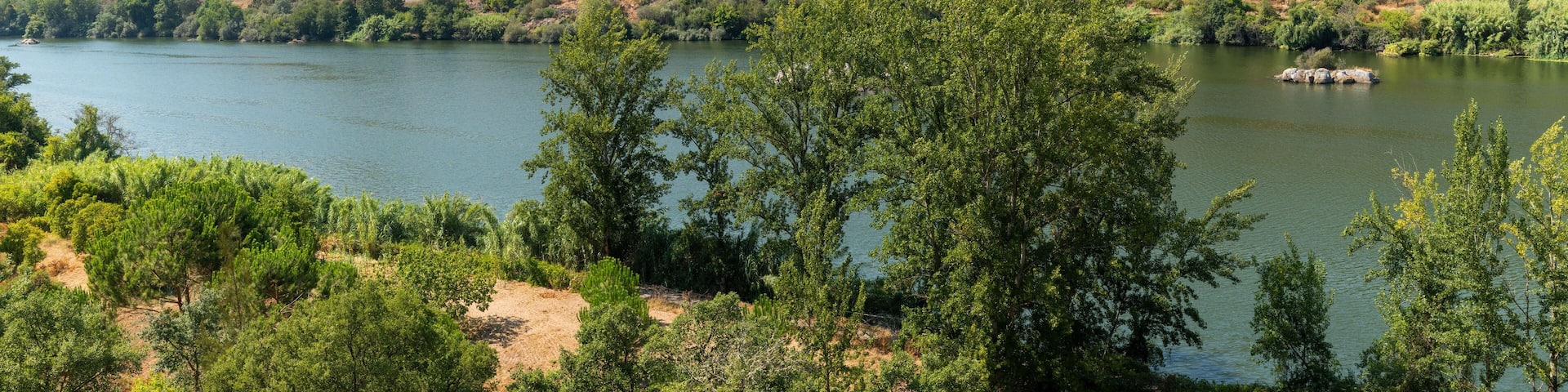 Landscape over the Tagus River in the municipality of Gaviao, Portugal