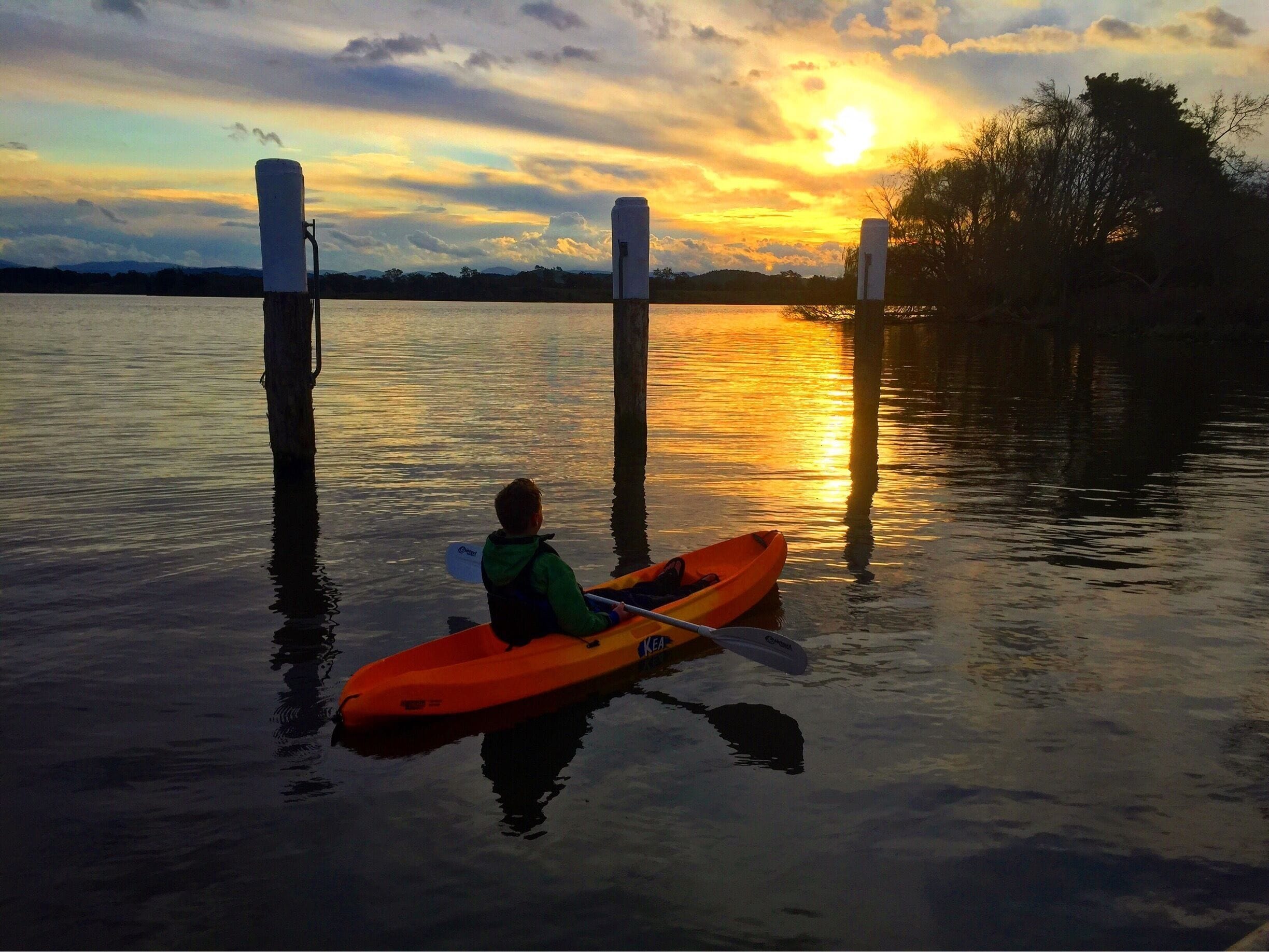 Lake Burley Griffin in Canberra, Australia is a perfect place to kayak and take in the scenery. #LakeBurleyGriffin #Canberra #Australia #ACT #SpringbankIsland #kayaking #sunset