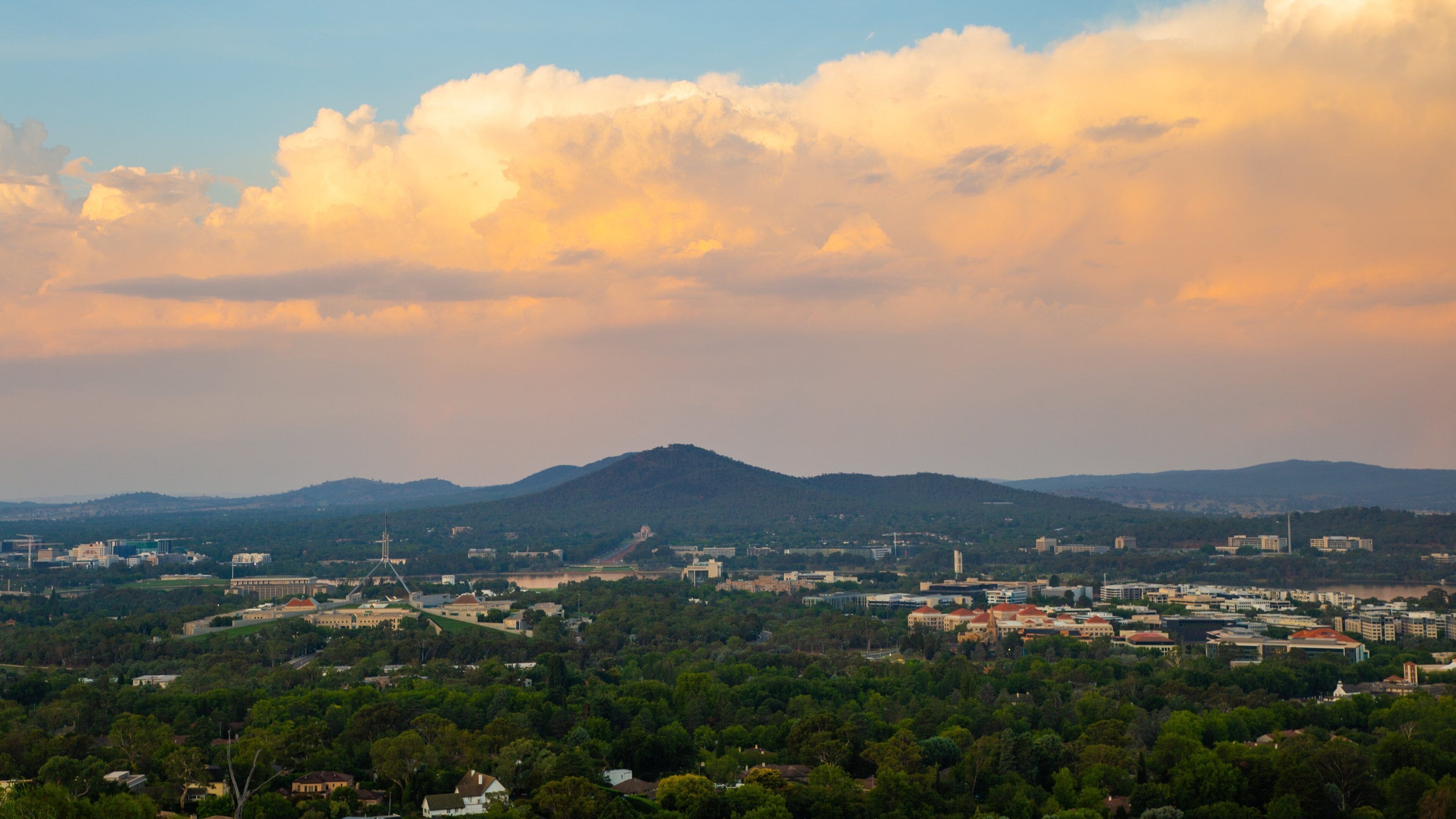 Red Hill featuring landscape views, tranquil scenes and a sunset