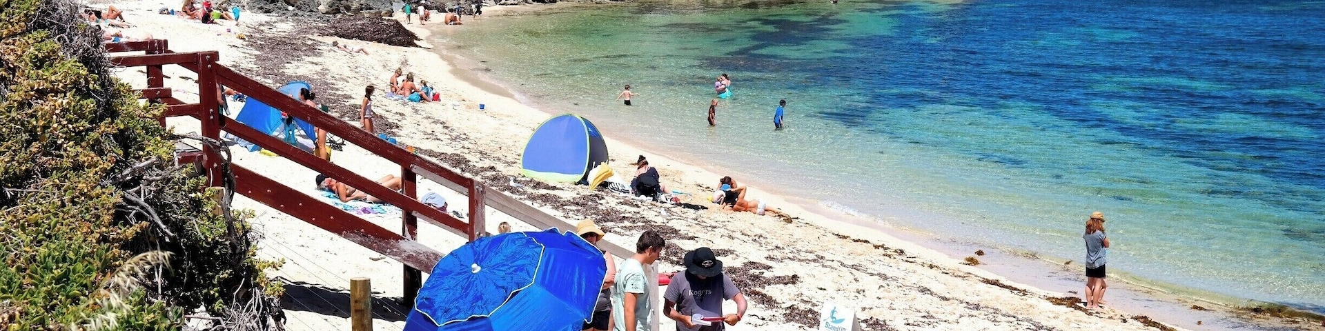 This is a small beach close to the Western Australian town of Margaret River. Loads of people from Perth come down to Margaret River for more beach time, wineries, chocolate, and local produce. Gnarabup is probably 10-15 mins away from Margaret River's town cener. This beach itself is not very wide, but it stretches along the coast and joins up with Prevelly.