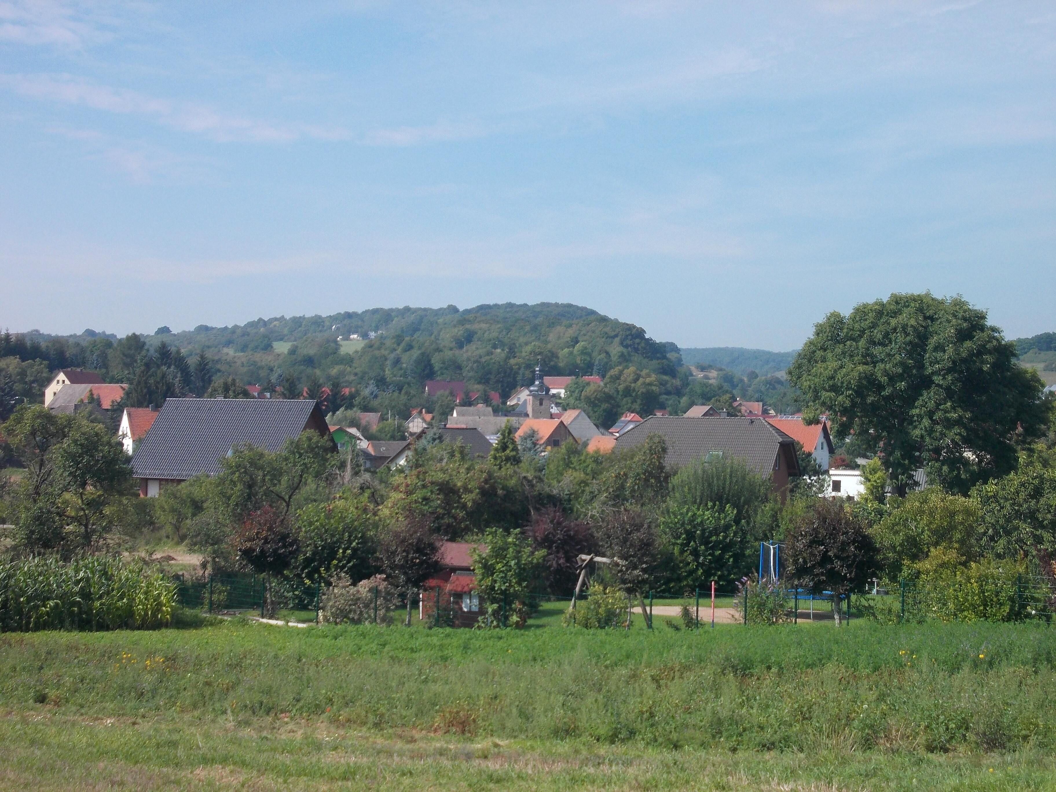 View of Obersdorf (Sangerhausen, Mansfeld-Südharz district, Saxony-Anhalt)