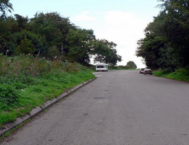 Large Layby, A614 Blyth Road. This looks like it must have been the main road before it was straightened. The caravan is the ubiquitous layby cafe, closed.