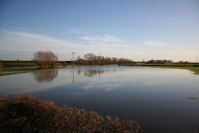 Flooded fields Looking south from Trent Lane at Besthorpe