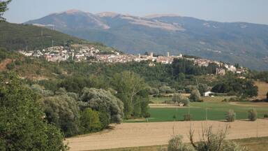 Cittaducale (province of Rieti, central Italy) as seen from state highway n. 4 "Via Salaria" near the Santa Rufina exit