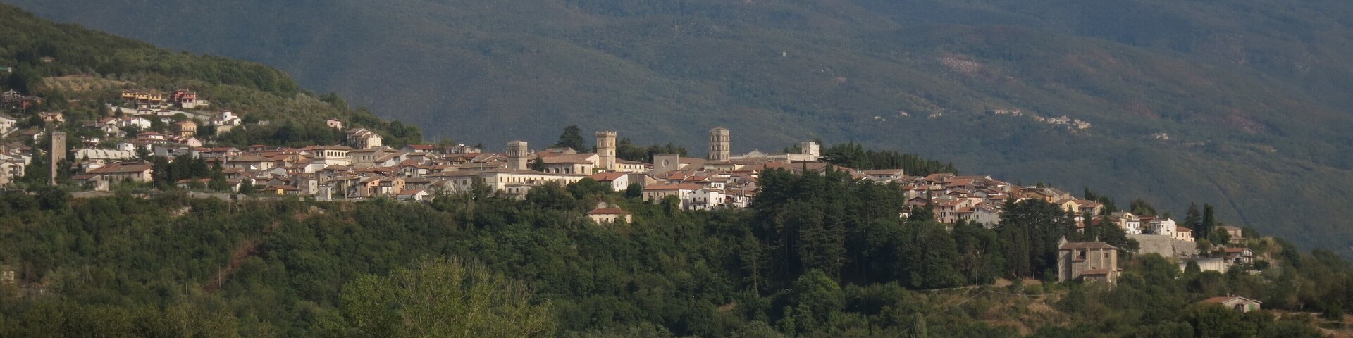 Cittaducale (province of Rieti, central Italy) as seen from state highway n. 4 "Via Salaria" near the Santa Rufina exit