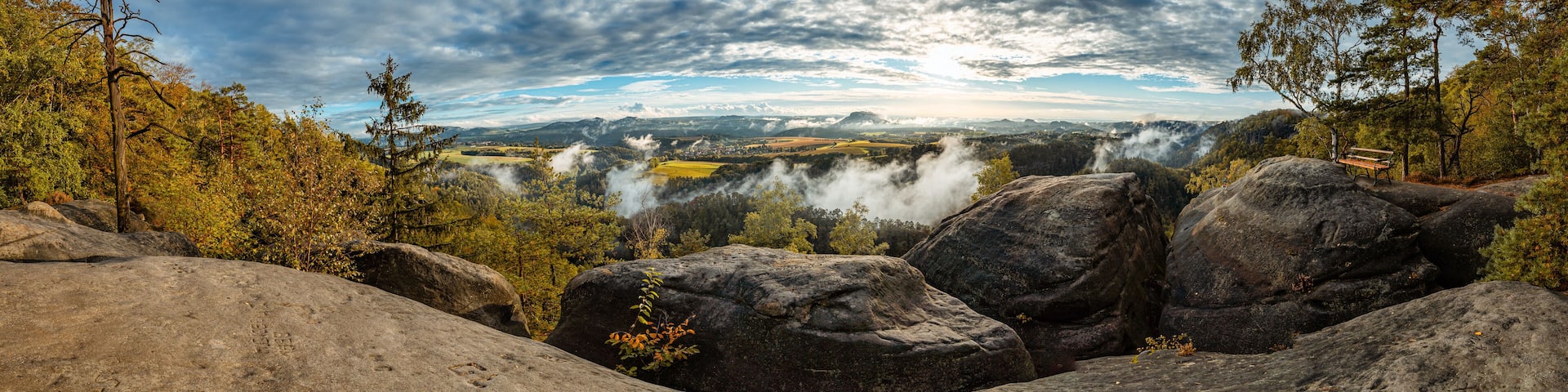 Panoramablick Nationalpark Sächsische Schweiz, Deutschland