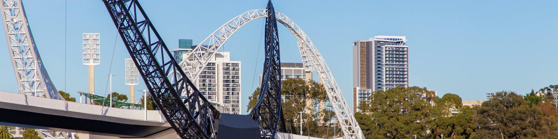 Burswood which includes a bridge, a river or creek and kayaking or canoeing