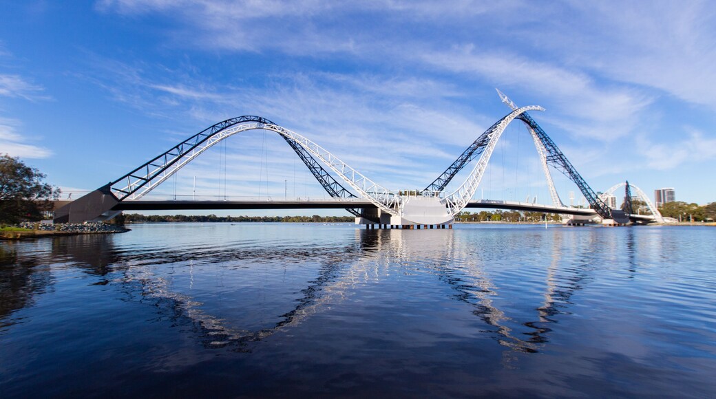 Burswood which includes a river or creek and a bridge