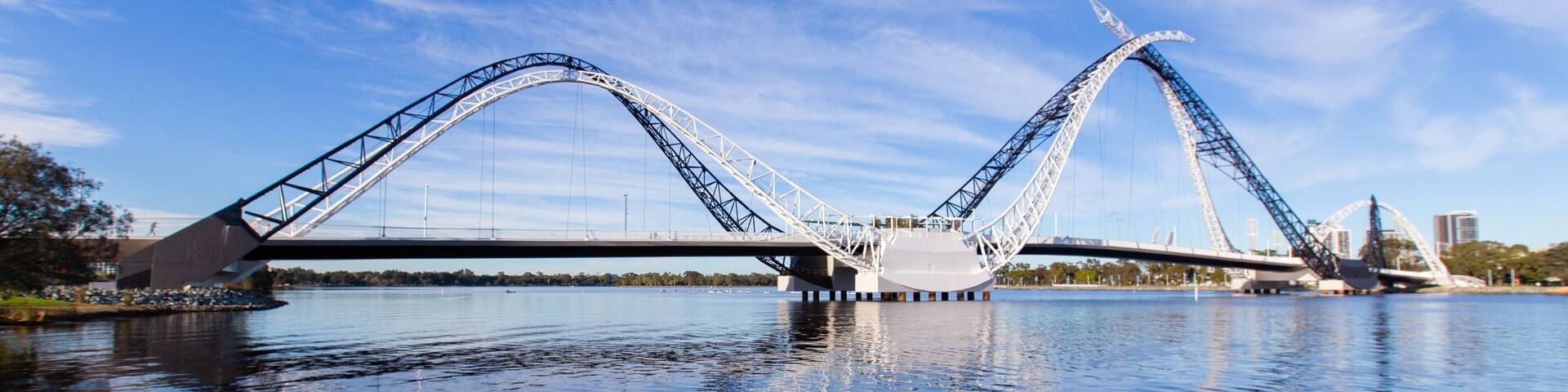 Burswood which includes a river or creek and a bridge
