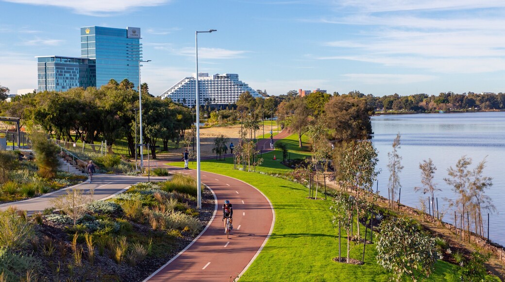 Burswood featuring a river or creek and a garden