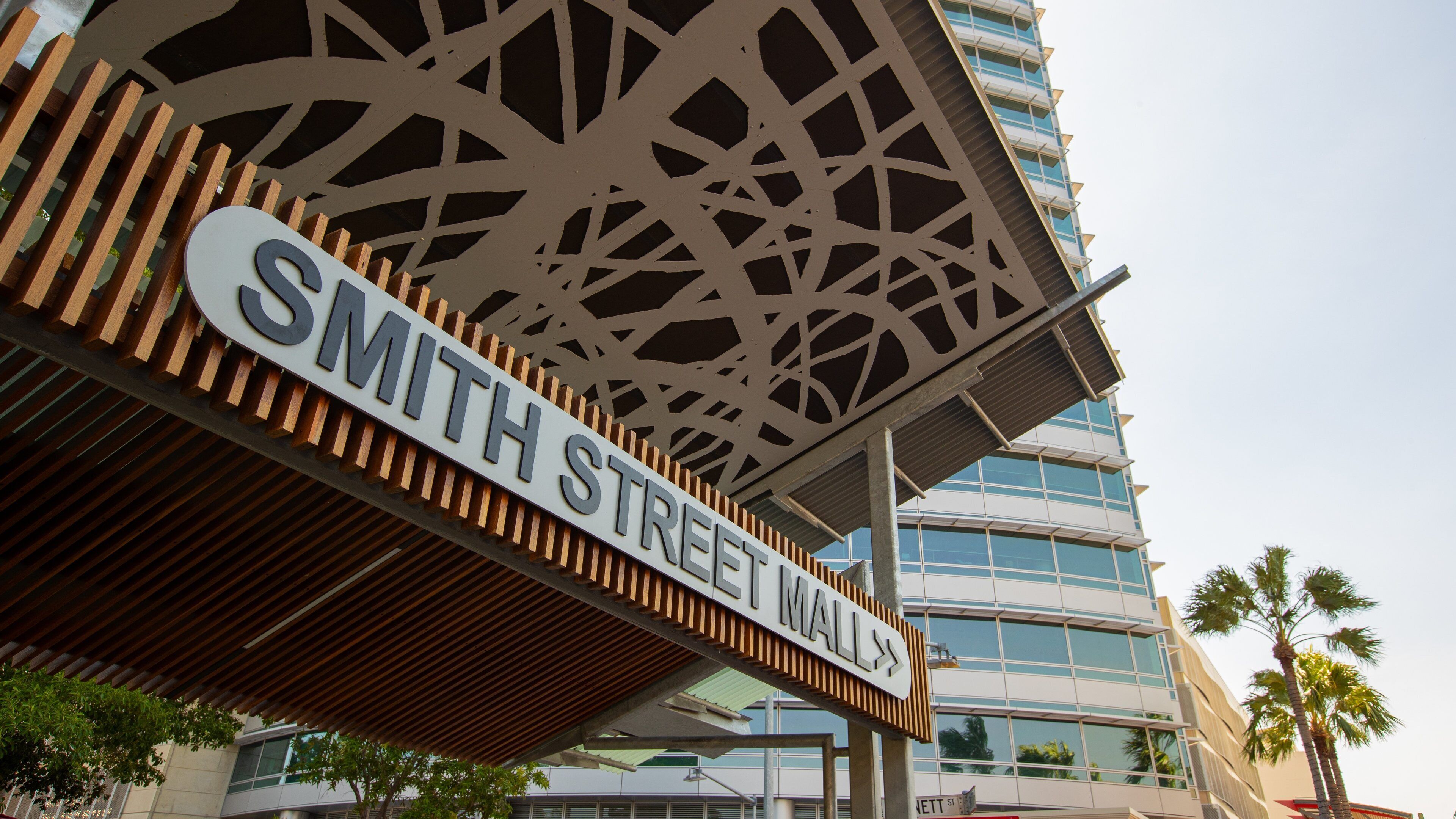 Darwin City Centre showing signage