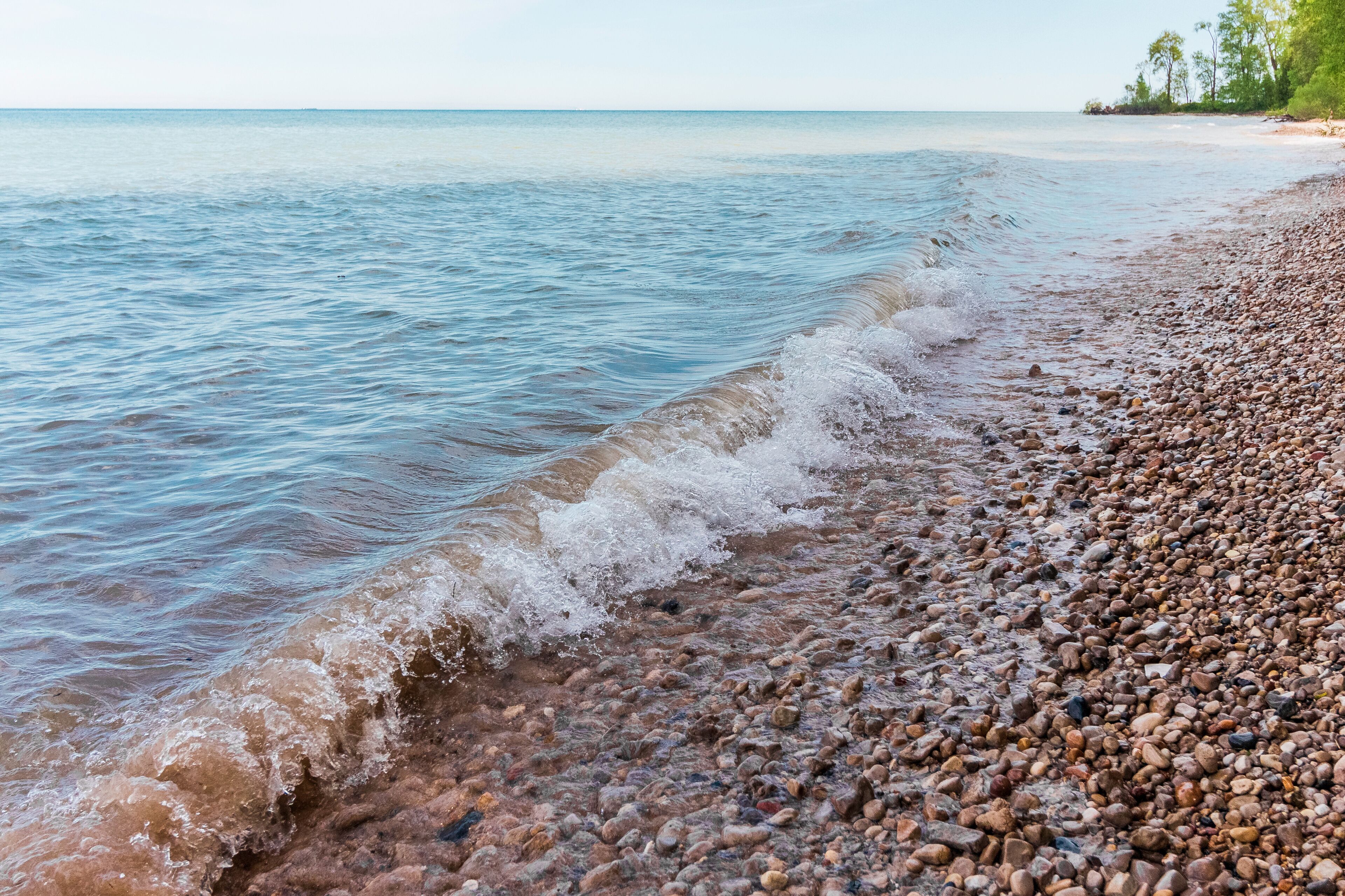 Waves Crashing into the Western Shores of Lake Michigan in Eastern Wisconsin