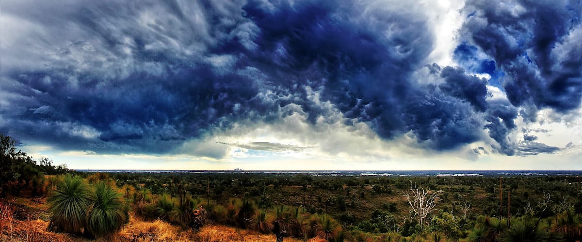 No matter what the weather condition is, you're guaranteed to get an amazing view of Perth city. Today just happened to be a stormy one :)