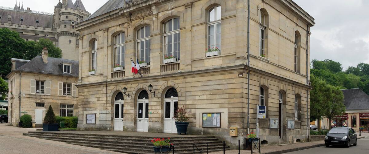 The town hall of Pierrefonds, Oise, France.