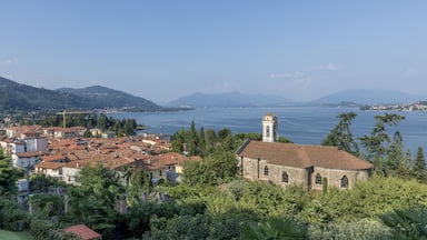 The beautiful Church of Santa Margherita in Meina, overlooking the Lake Maggiore, Novara, Italy