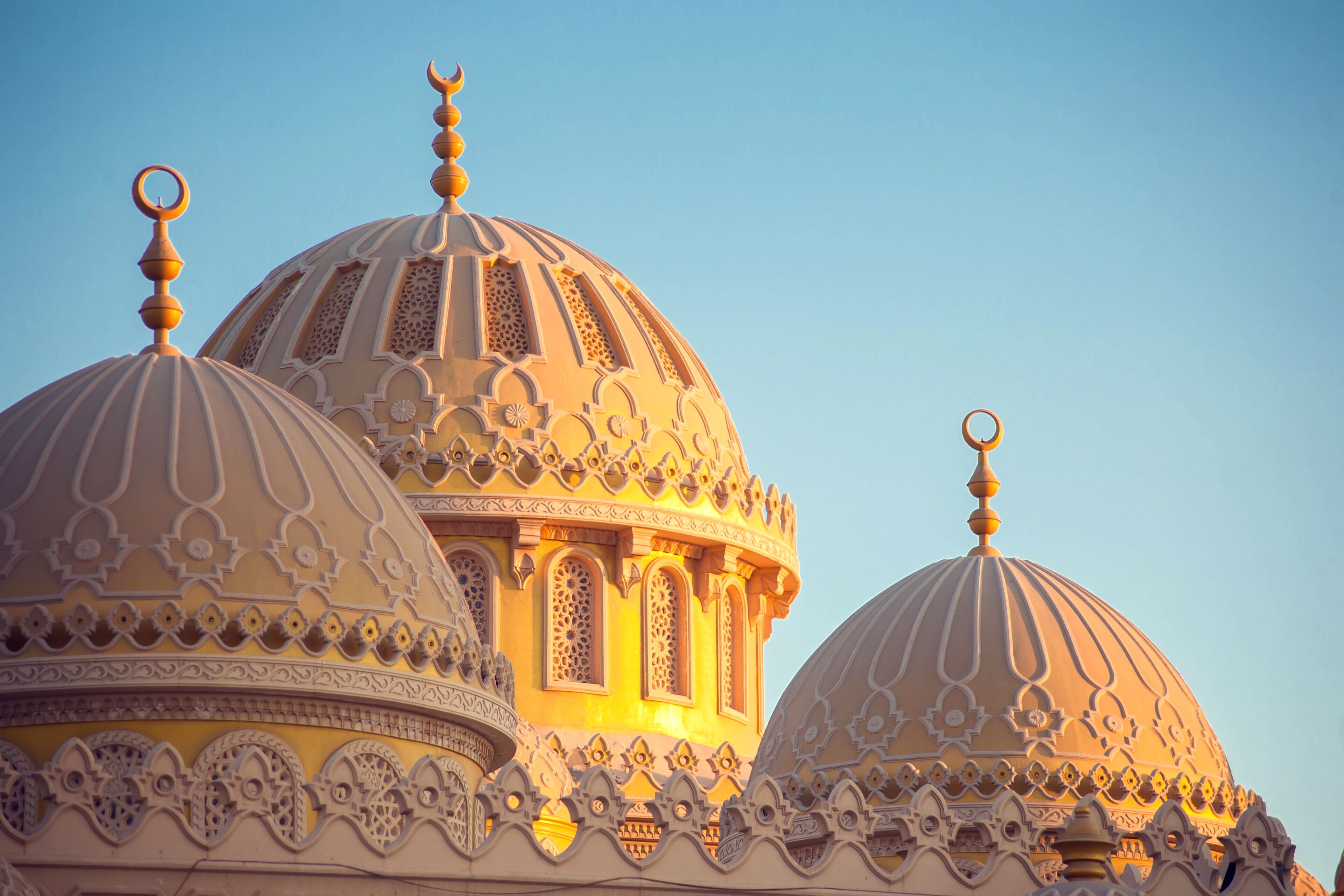 Beautiful architecture of Mosque in Hurghada town, Egypt