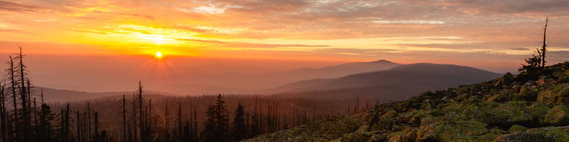 sunset over the hills