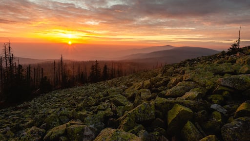 sunset over the hills