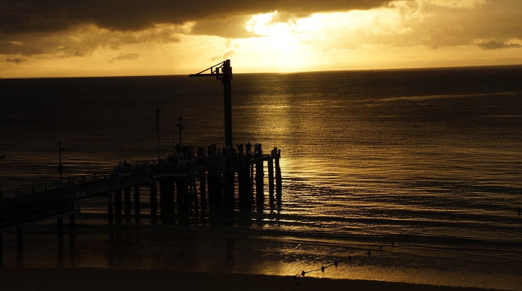 Stormy sunset over the jetty.