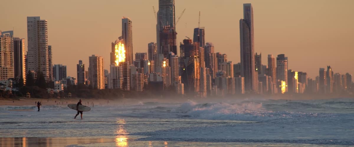 View of Gold Coast and Surfers Paradise from Mick Schamburg Park.