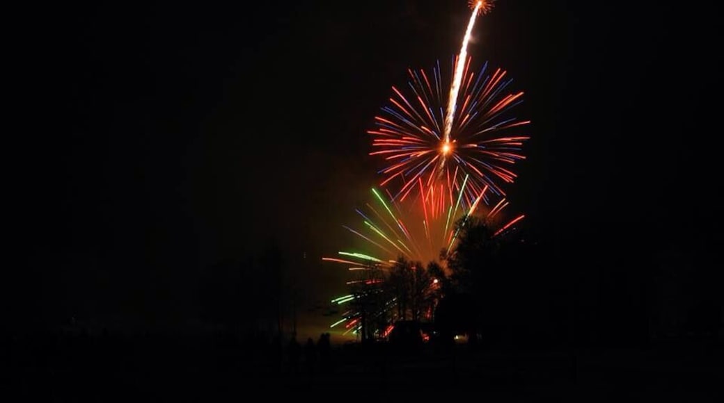 Fireworks finish up the annual family fun weekend.