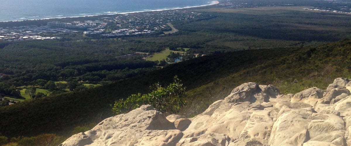 it's a relatively steep half hour climb up, but the views are worth it. Stone steps first half of the climb, then natural rock as you get higher. Views north to south of the Sunshine Coast.