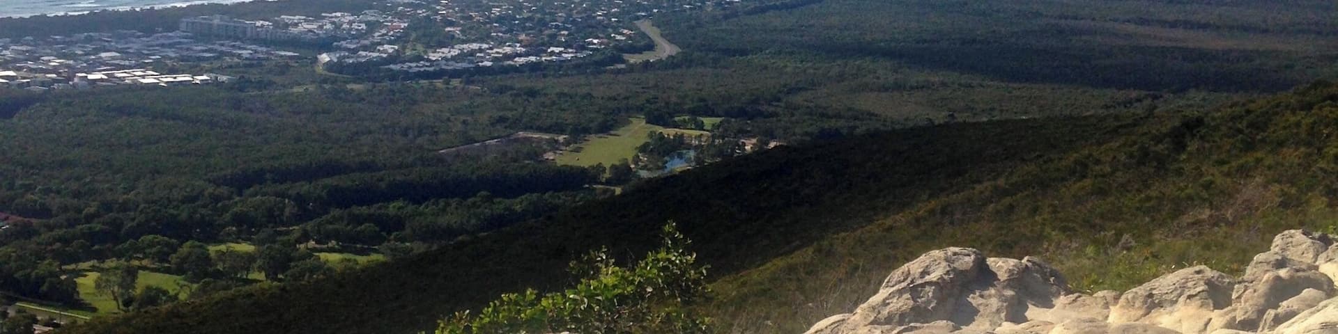 it's a relatively steep half hour climb up, but the views are worth it. Stone steps first half of the climb, then natural rock as you get higher. Views north to south of the Sunshine Coast.