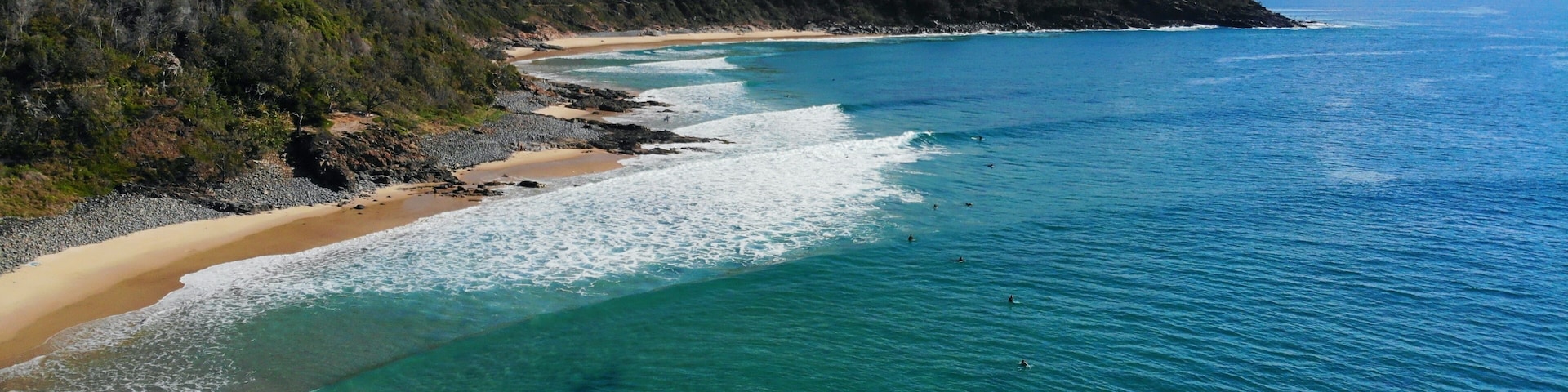 Granite Bay, Noosa Heads - Drone photo of the beautiful coastline of Noosa National Park from above