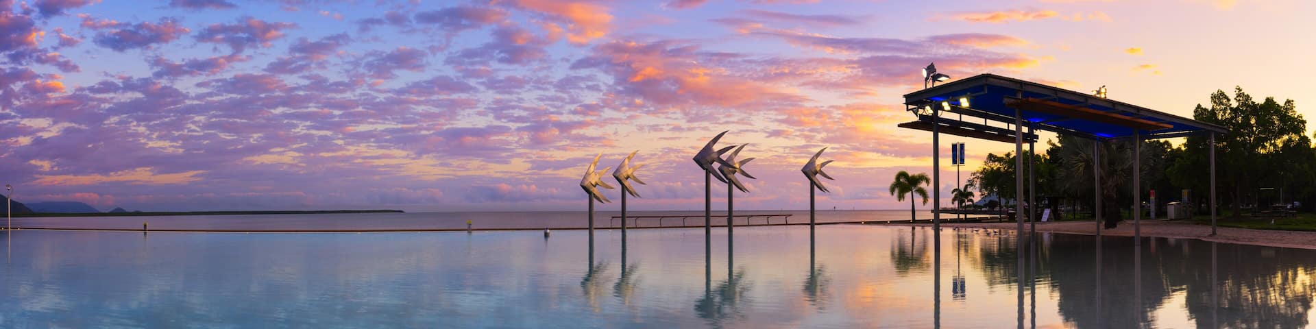 The Cairns Lagoon at sunrise in Tropical North Queensland
