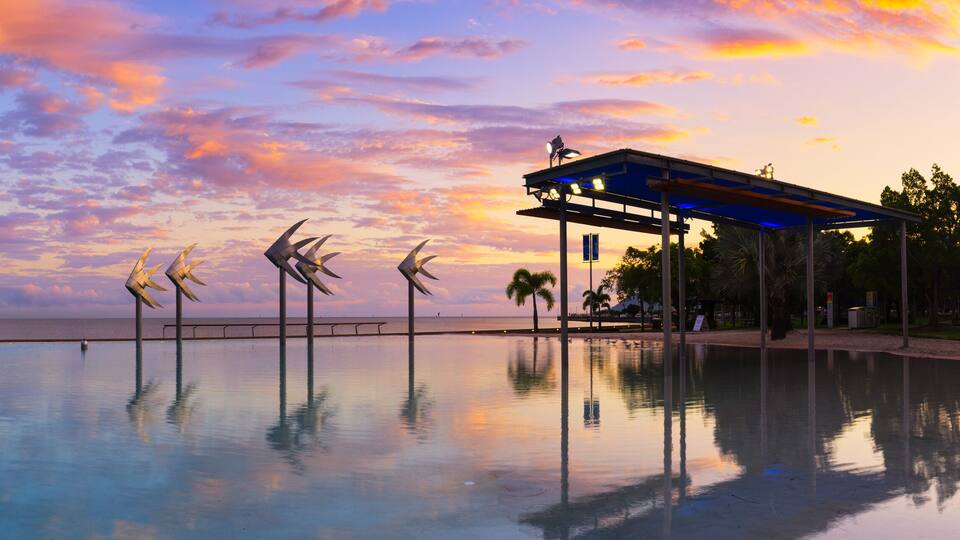 The Cairns Lagoon at sunrise in Tropical North Queensland