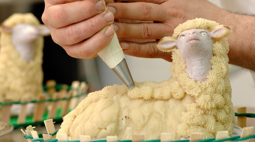 Easter lamb cake typical of the city of Favara in Sicily in Italy handcrafted with almond paste