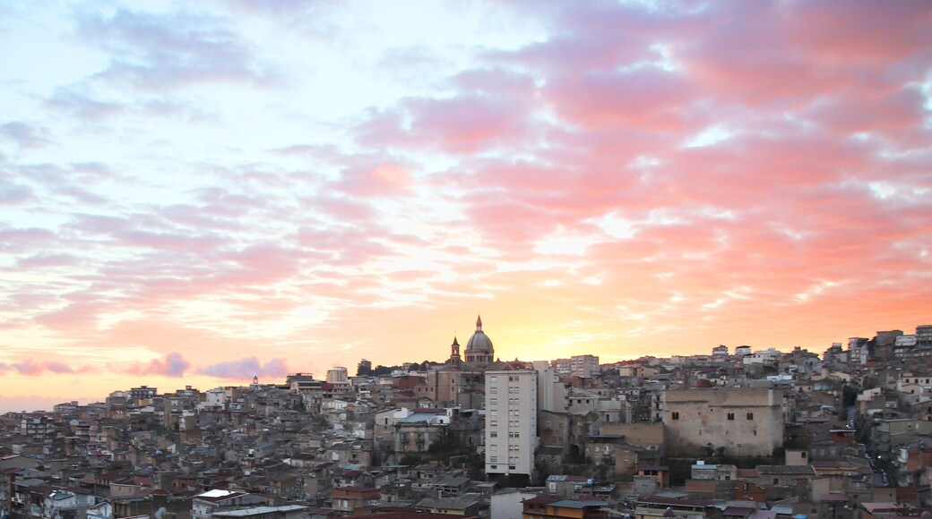 Favara, Italy at sunset - wide view