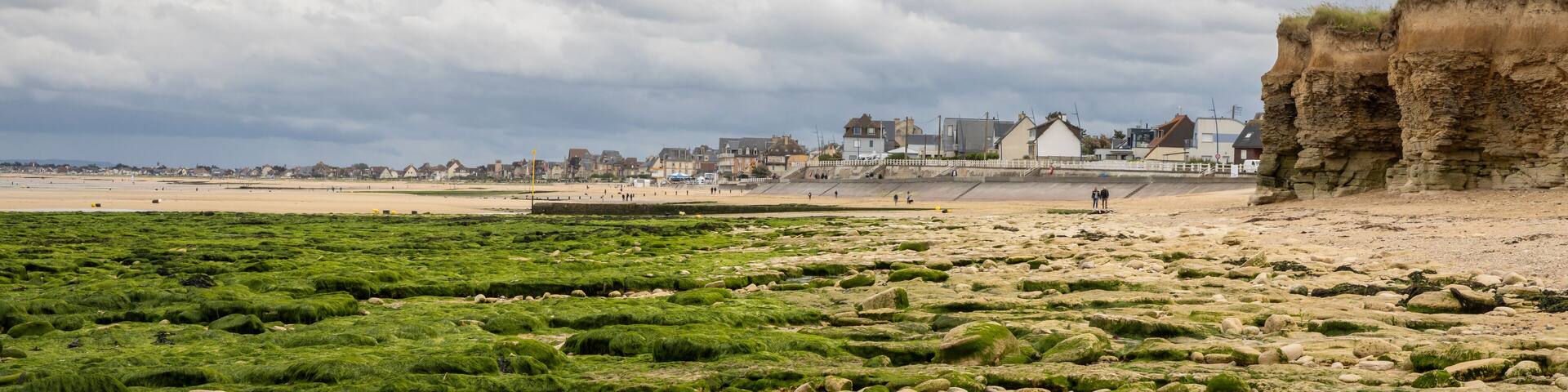 Sword Beach along the coast of Lion-sur-Mer in Normandy in France. Landing area of the Britisch troups during D-day WW2
