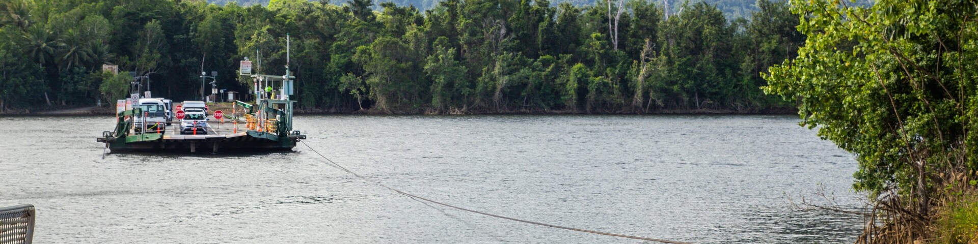Lower Daintree featuring a ferry and a lake or waterhole
