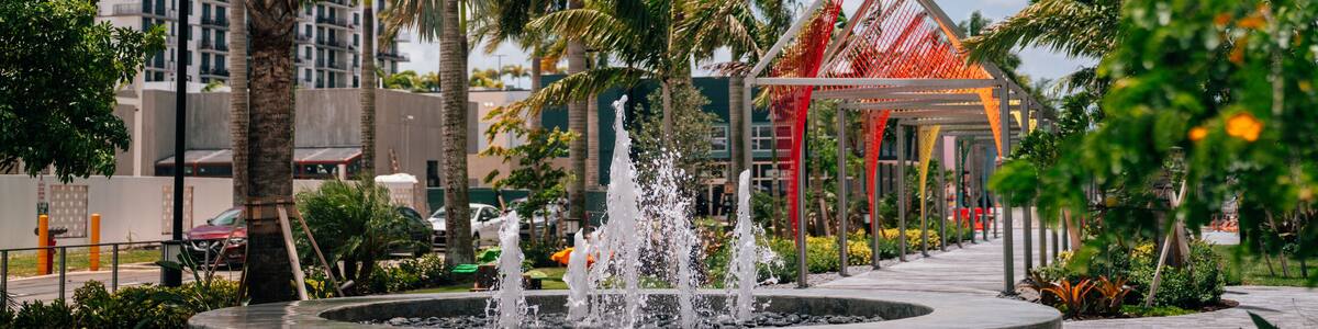 fountain in the park doral community recreation area miami florida