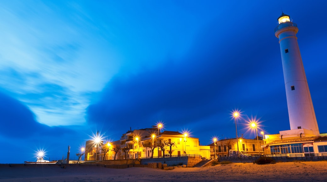 Night at Punta Secca Beach - Montalbano Filming Location