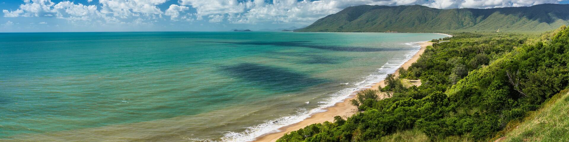 Daintree Cape Tribulation - sunny beach on Australian Coast in Queensland