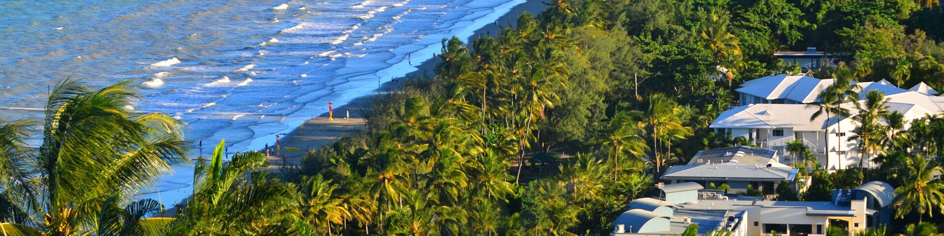 Aerial view of Four Mile Beach in Port Douglas Queensland, Austr