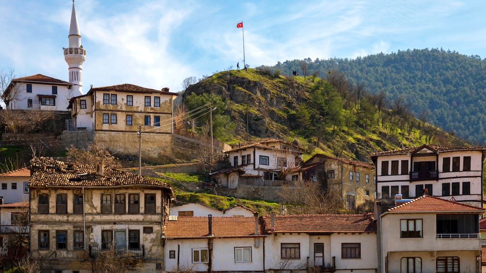 Sakarya - Tarakli- Turkey 04.13.2019 Famous place with beautiful old houses.