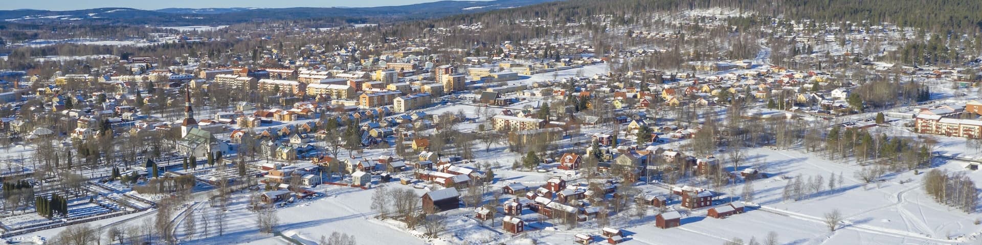 Smedjebacken in winter drone photo