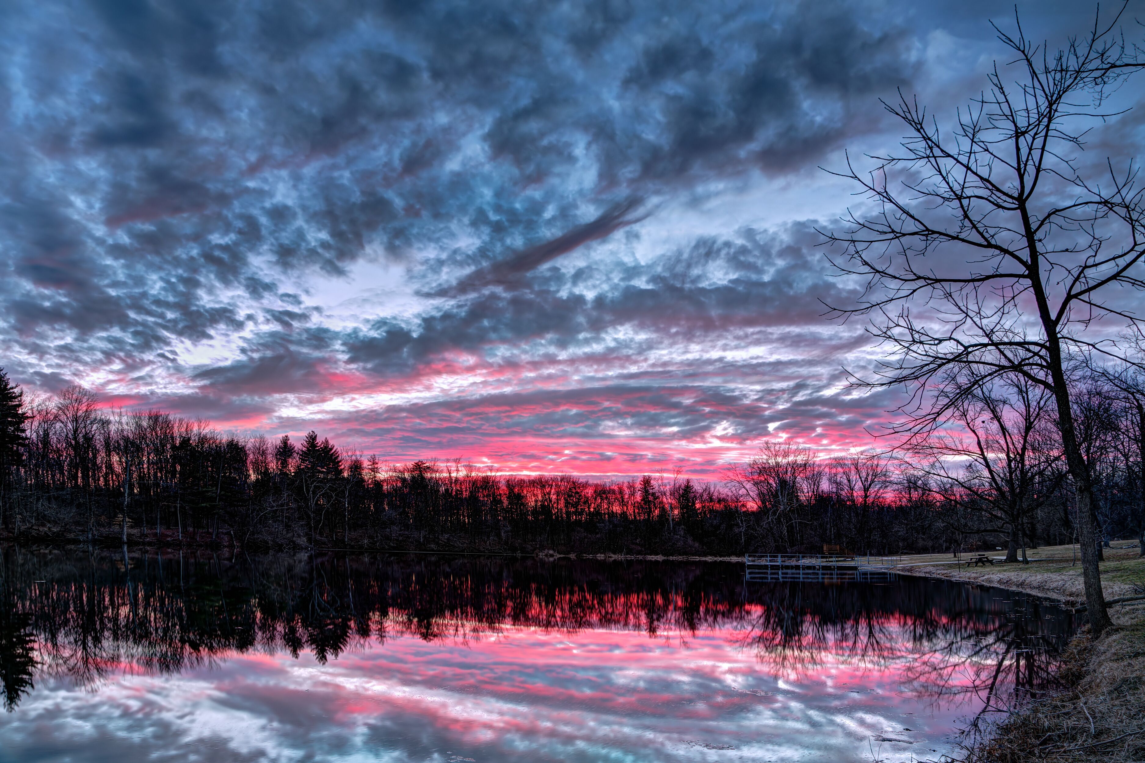 Dramatic Sunset Pond