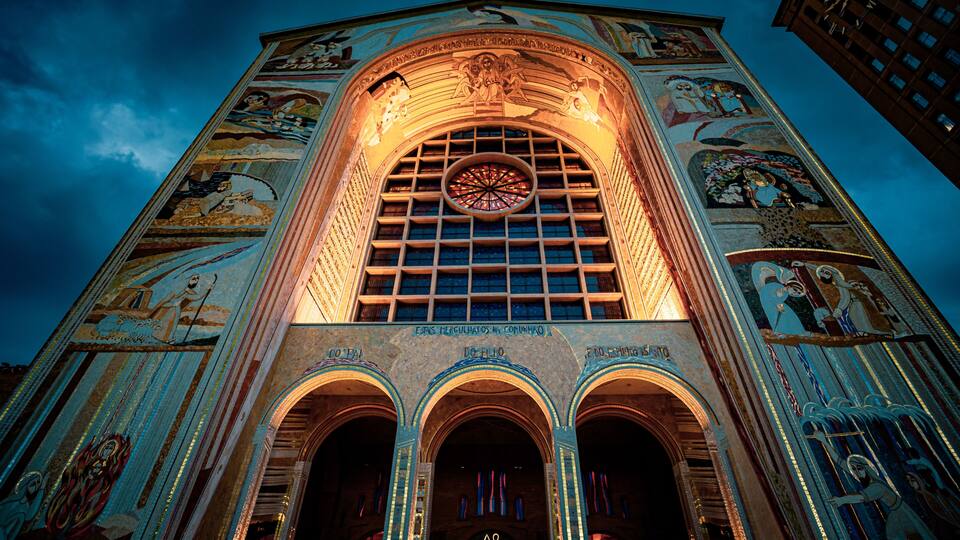 Basilica of the National shrine of our lady of Aparecida. A religious destination in Brazil.