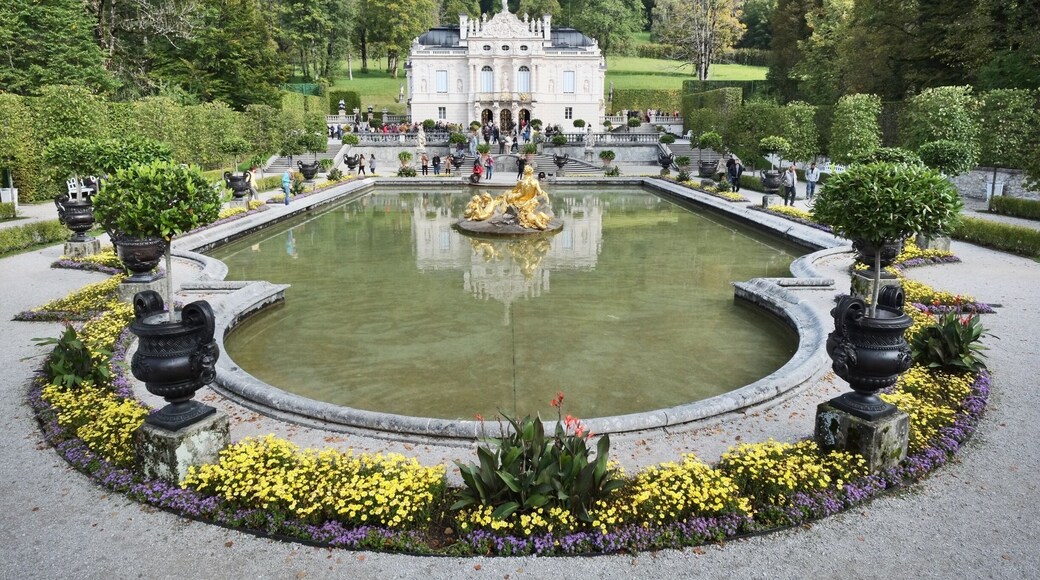 Linderhof Palace is a Schloss in Germany, in southwest Bavaria near Ettal Abbey. It is the smallest of the three palaces built by King Ludwig II of Bavaria and the only one which he lived to see completed.