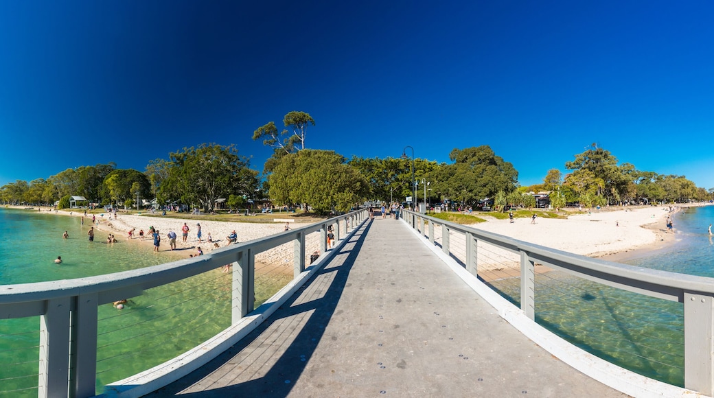 BRIBIE ISLAND, AUS - SEPT 1 2018: Beach near the Bongaree jetty on west side of Bribie Island, Queensland, Australia