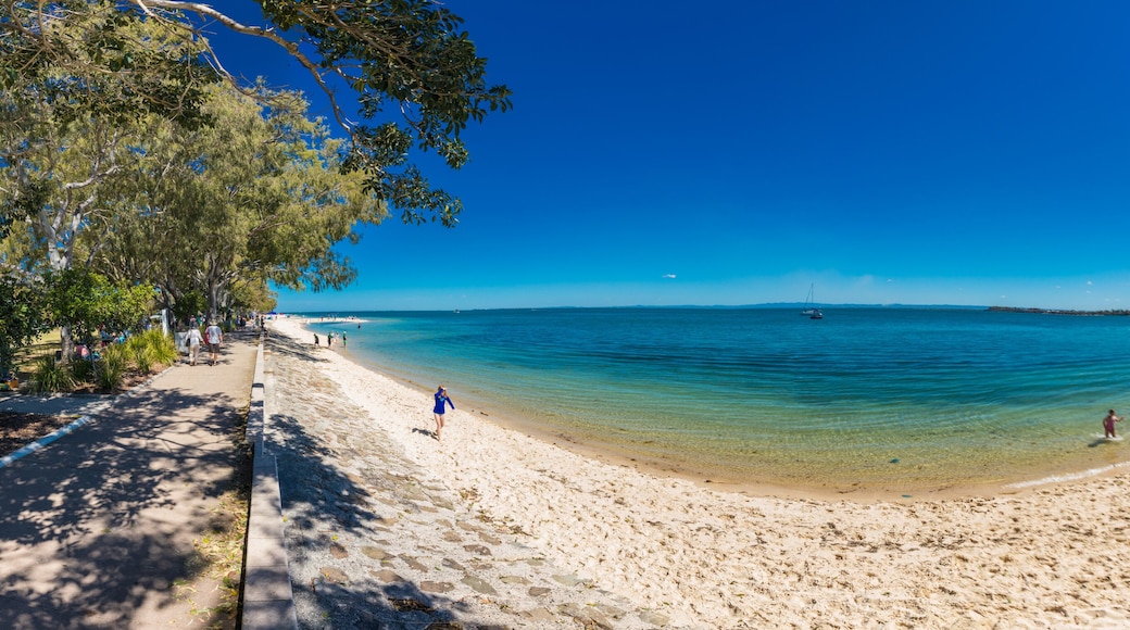 BRIBIE ISLAND, AUS - SEPT 1 2018: Beach near the Bongaree jetty on west side of Bribie Island, Queensland, Australia
