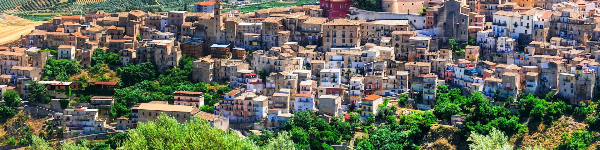 Beautiful medieval village (borgo) Corigliano Calabro in Calabria, Italy