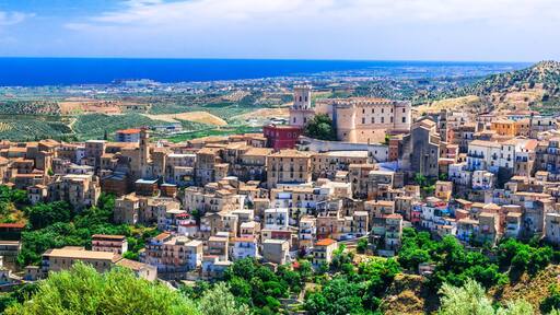 Beautiful medieval village (borgo) Corigliano Calabro in Calabria, Italy