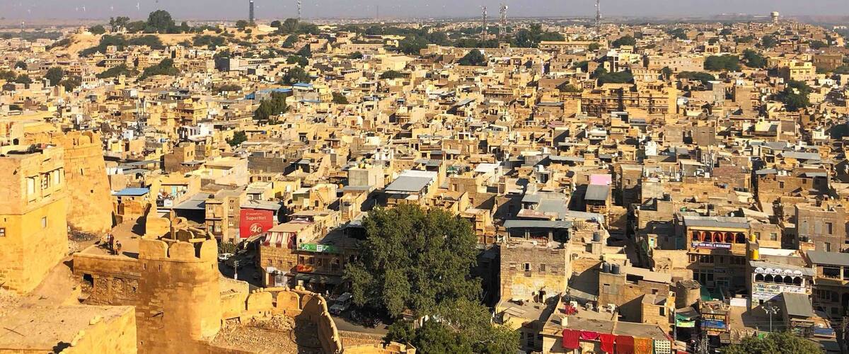 A beautiful view from Jaisalmer Fort. So many restaurants and shops to spend time in while visiting this beautiful living fort.